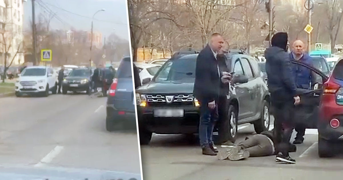 Пешеход попал под колёса автомобиля в центре Кишинева. Коллаж: Point.md