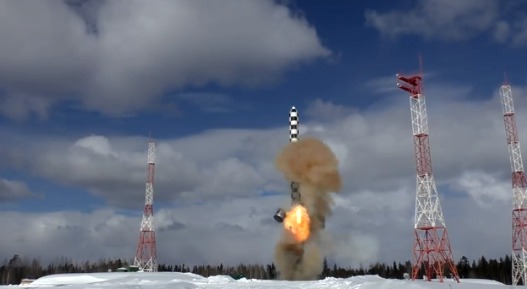 Россия продемонстрировала видео испытаний ракеты «Сармат».