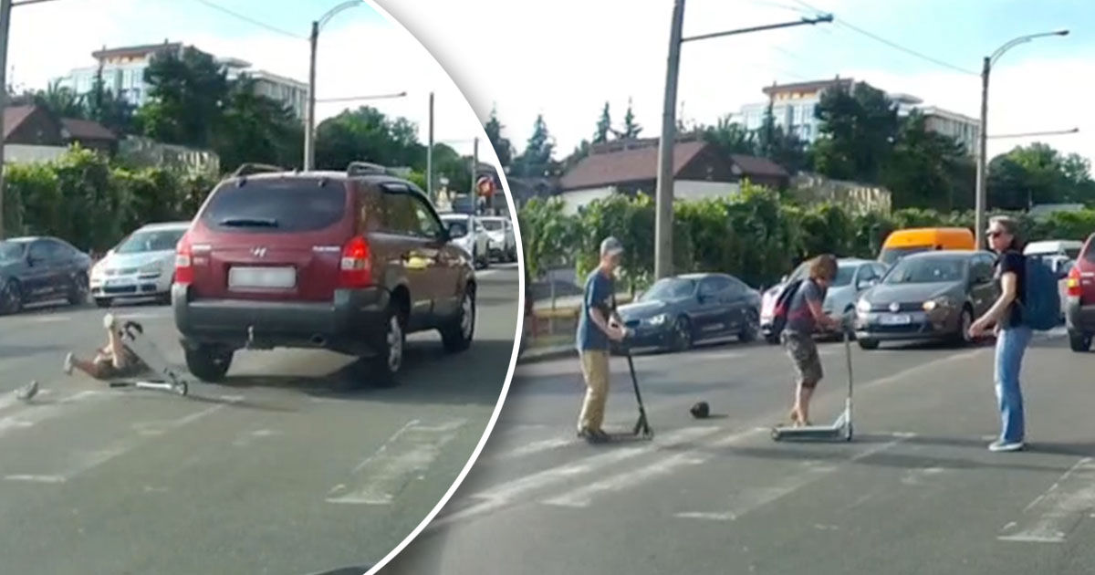 В Кишиневе на пешеходном переходе сбили подростка на самокате. Коллаж: Point.md