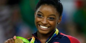 Gimnasta americană Simone Biles, cvadruplă campioană olimpică.