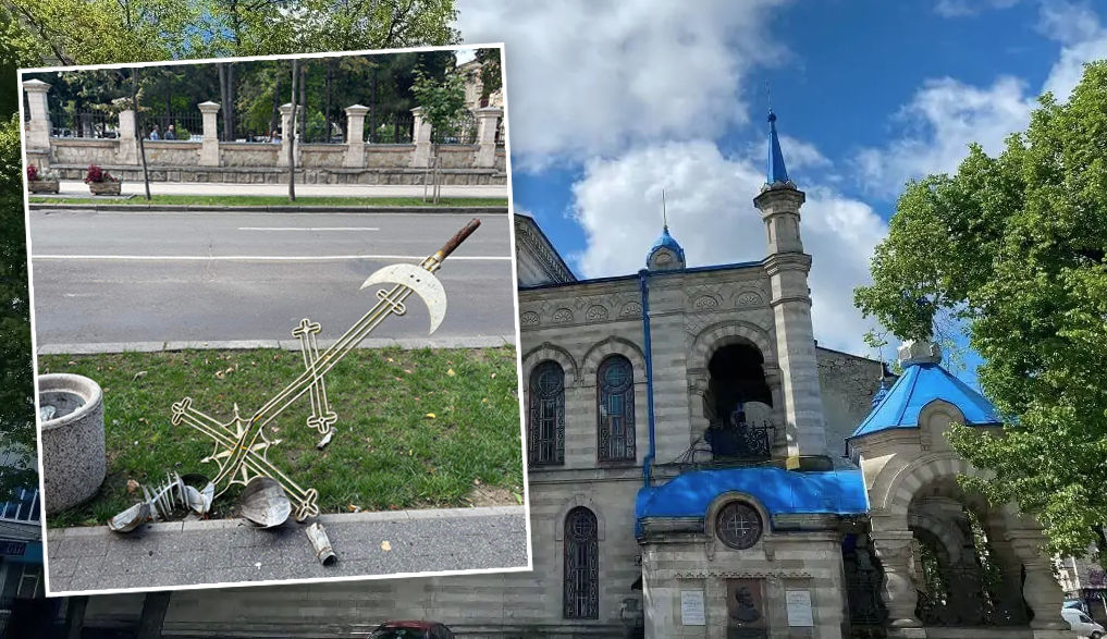 В Кишиневе с церкви "Святой Теодоры из Сихлы" упал крест.