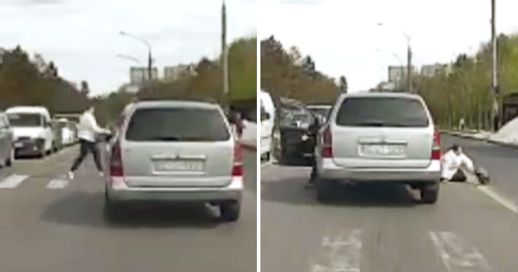 Наезд на пешехода на переходе в Кишиневе попал на видео. Коллаж: Point.md