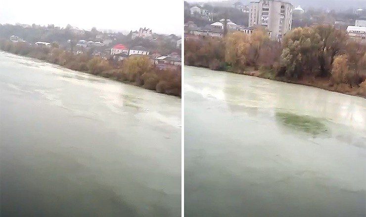 Очевидец заснял отходы, текущие в сторону водовода Сороки — Бельцы.