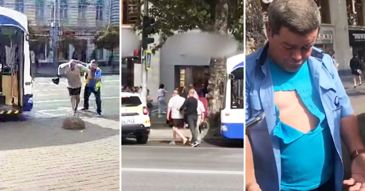 В центре Кишинева мужчина подрался с водителем троллейбуса. Коллаж: Point.md
