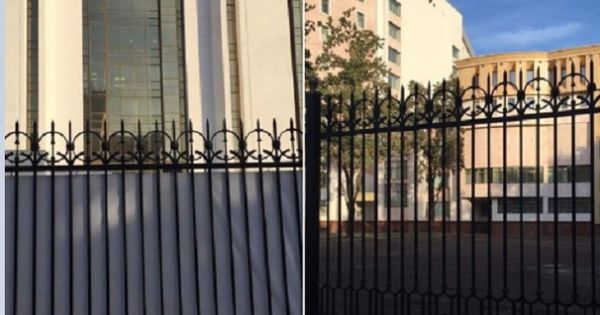 Вокруг зданий парламента и президентуры установили одинаковый забор.