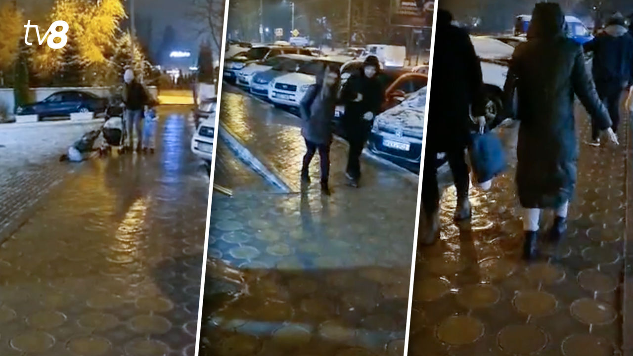 Коммунальные службы города обрабатывают тротуары песчано-солевой смесью. Фото: tv8.md.