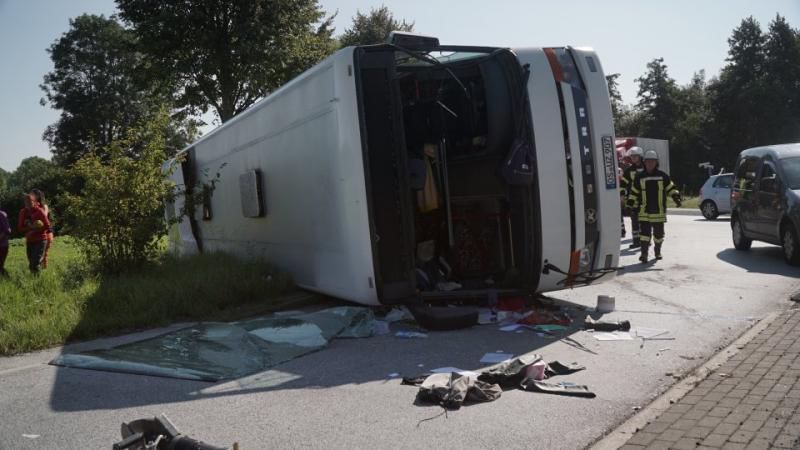 Un autocar cu români s-a răsturnat în Germania: Şase răniți grav. Foto: Digi24