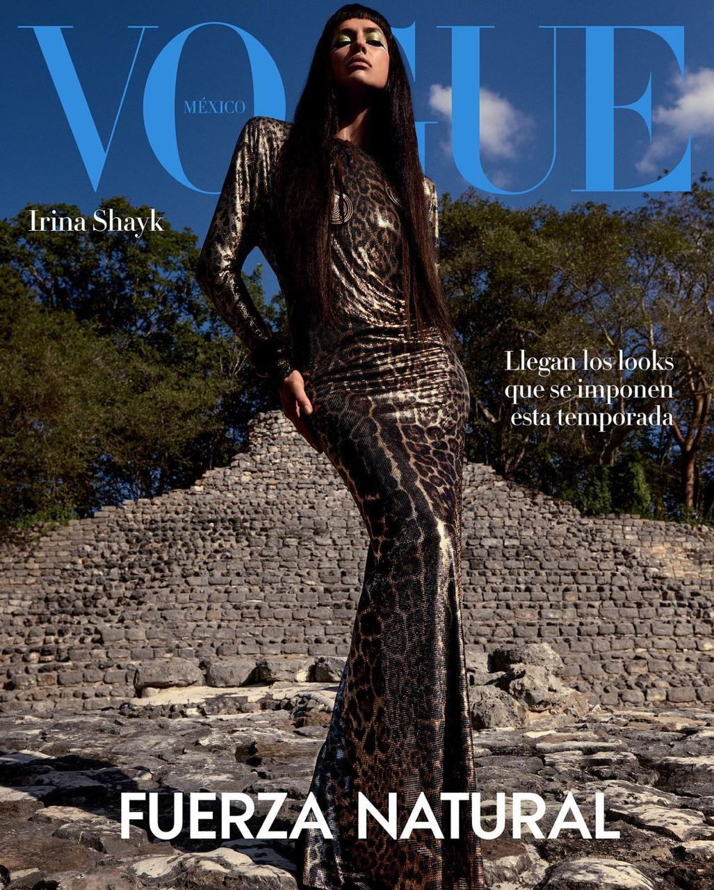 Ирина Шейк в леопардовом принте появилась на обложке мексиканского Vogue.