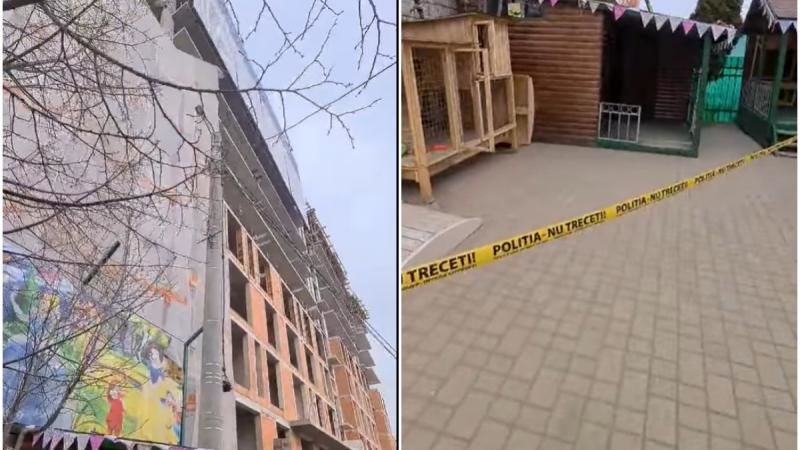 На территорию детского сада упада металлическая балка со стройки.