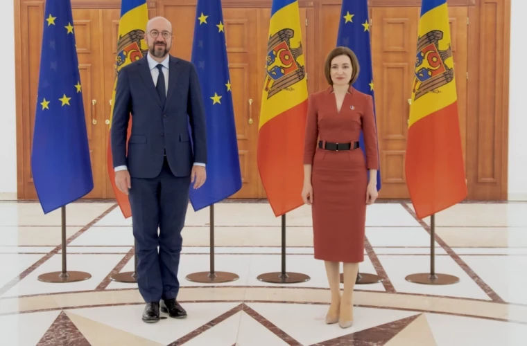 Президент Майя Санду провела встречу с председателем Евросовета Шарлем Мишелем.