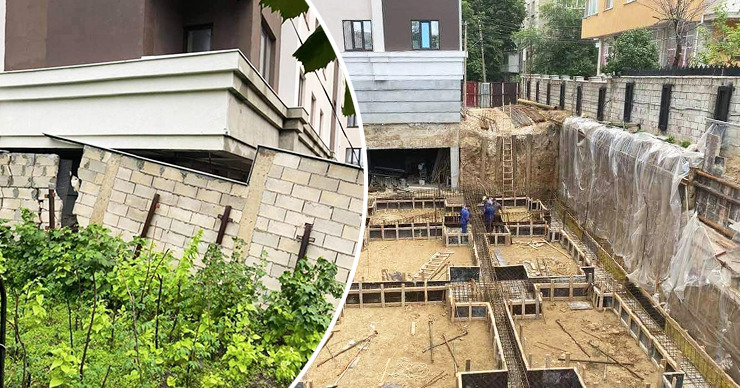 В Кишиневе из-за новостройки у соседей рухнула стена и гараж.