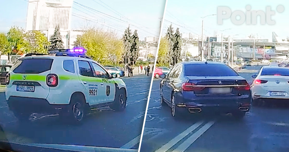 В Кишиневе водитель нарушил ПДД, но сразу же попал в поле зрения полиции.