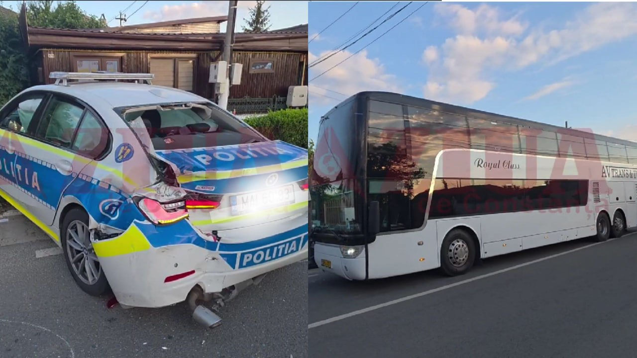 Автобус из Молдовы врезался в авто полиции Румынии: в ДТП пострадали двое полицейских.