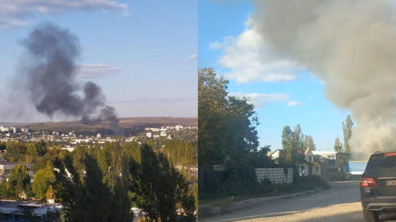 На Чеканах вспыхнул пожар: дым виден в других районах города. Коллаж: unimedia.info