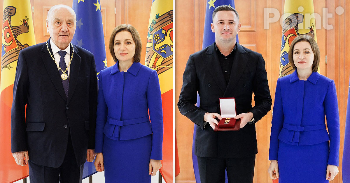Maia Sandu i-a decorat cu distincții de stat pe Nicolae Timofti și Emilian Crețu.