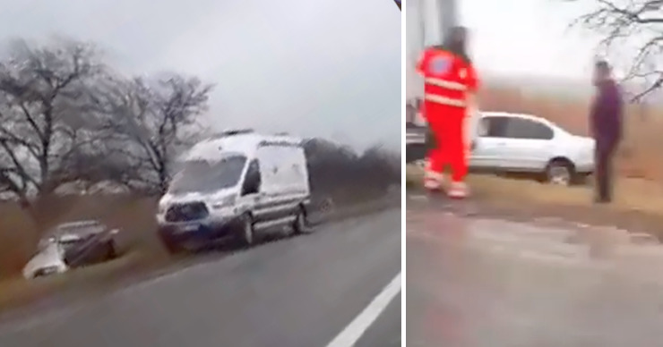 ДТП у села Ферапонтьевка: машина угодила в дерево. Коллаж: Point.md