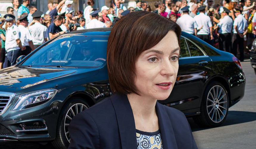 Охрана настояла, чтобы Санду передвигалась только на служебном авто.