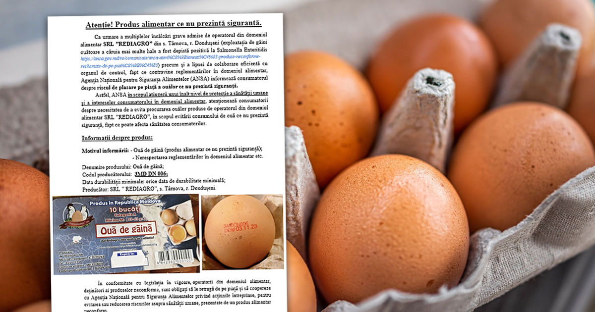 ANSA отзывает из продажи партию яиц с сальмонеллой. Коллаж: Point.md