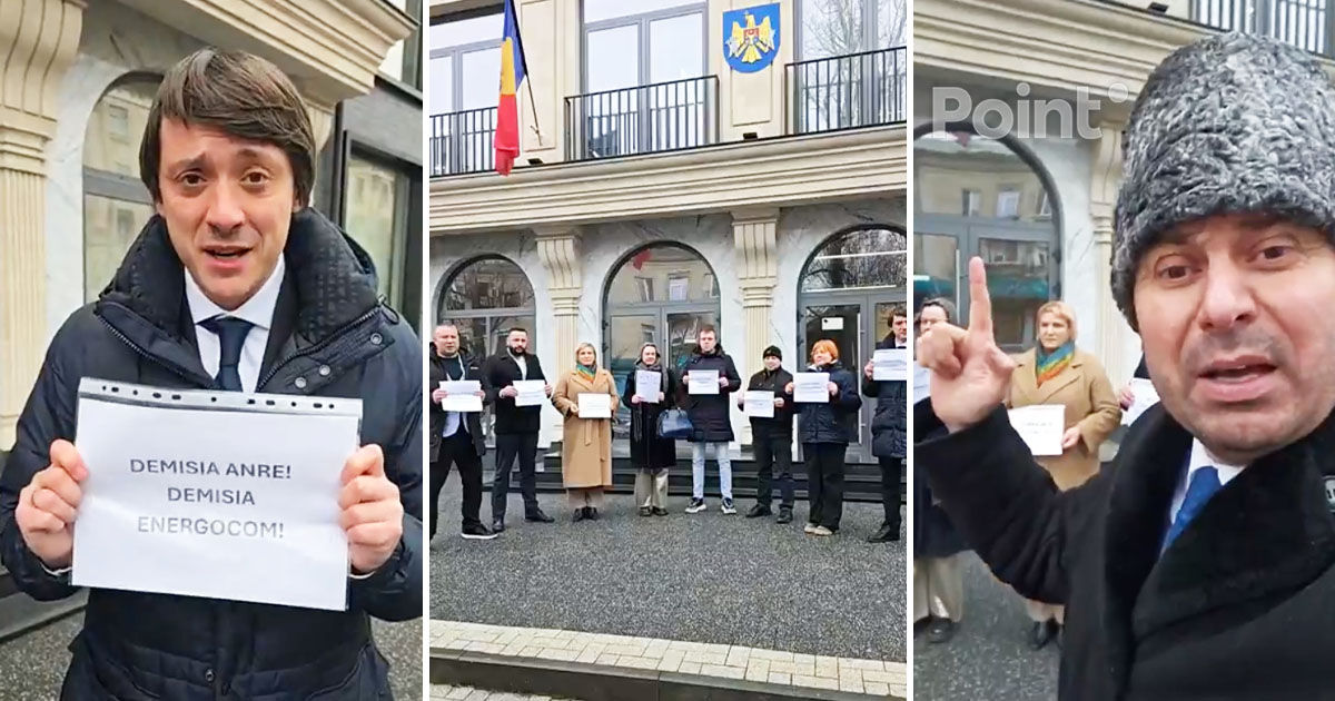 Protest la ANRE: Partidul lui Costiuc cere un tarif la gaz de maximum 11 lei.