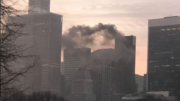Incendiu pe acoperișul Trump Tower din New York. Foto: tvr.ro