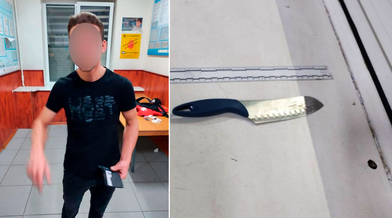 В Кишиневе задержали агрессивного мужчину с ножом.