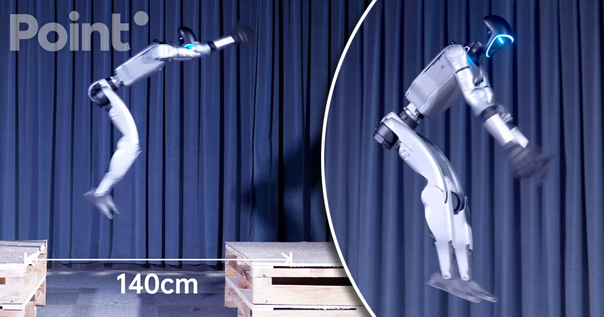 Un robot chinez stabilește un nou record pentru săritura în lungime din picioare.