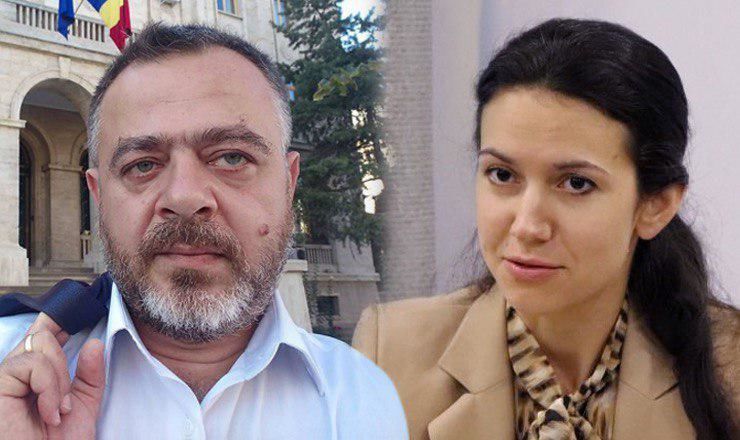 Румынский журналист Дору Дендю и министр юстиции Олеся Стамате.