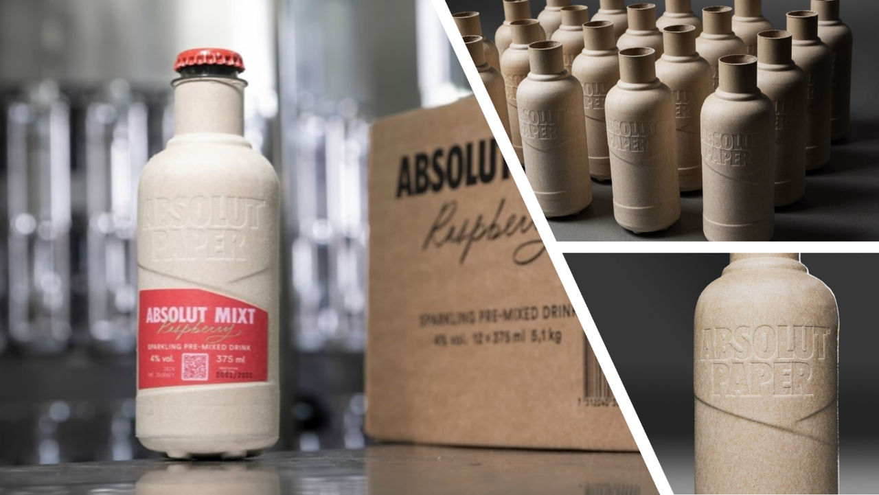 Водку Absolut в Великобритании начали продавать в бумажных бутылках.