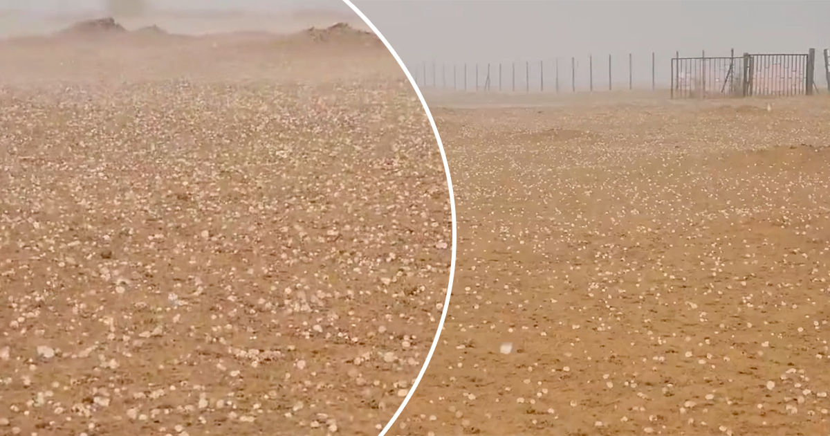В ОАЭ мощный град пошел при температуре выше 46°C. Коллаж: Point.md