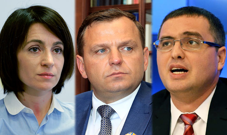 Майя Санду, Ренато Усатый и Андрей Нэстасе.