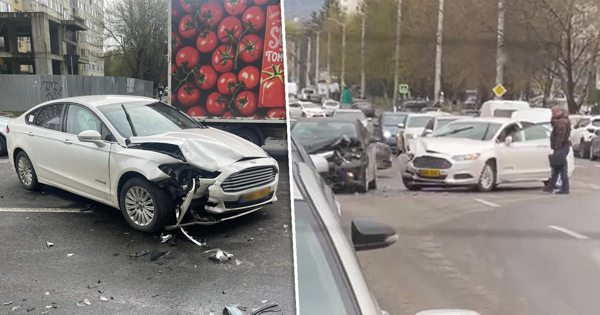 В Кишиневе произошло ДТП с участием автомобиля такси. Коллаж: Point.md