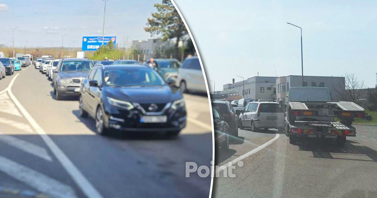 Trafic intens la punctul de trecere Leușeni pe sensul de ieșire din Republica Moldova.