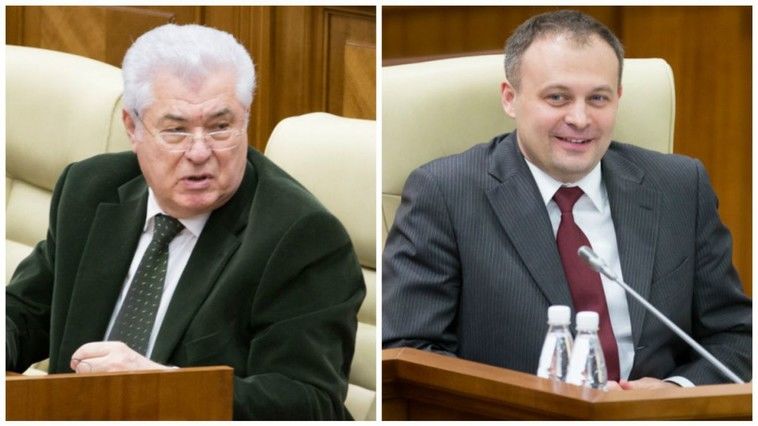 Speakerul Andrian Candu și liderul PCRM, Vladimir Voronin. 