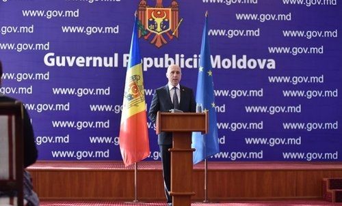Premierul Pavel Filip a prezentat astăzi raportul de activitate în primul an de când conduce Guvernul. Foto: moldpres.md