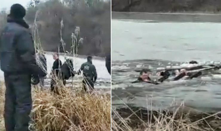 В Киеве на озере прохожие спасли двух девочек, провалившихся под лед.