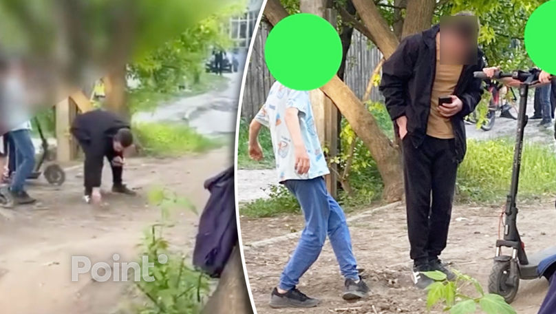 В Кишиневе во дворе, где играли дети, мужчина с ножом искал наркотики.