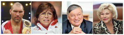 După cum relatează TRIBUNA, este vorba despre deputaţii din Duma de Stat a FR: Elena Drapeko, Nicolai Valuev, Irina Rodnina şi Anatoli Karpov.