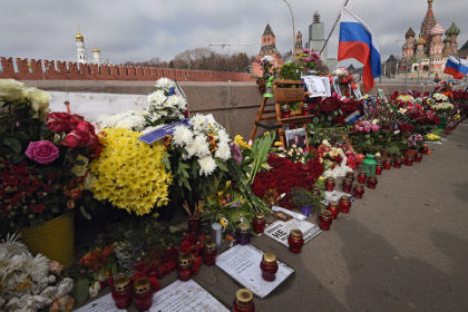 Место убийства Бориса Немцова в центре Москвы.