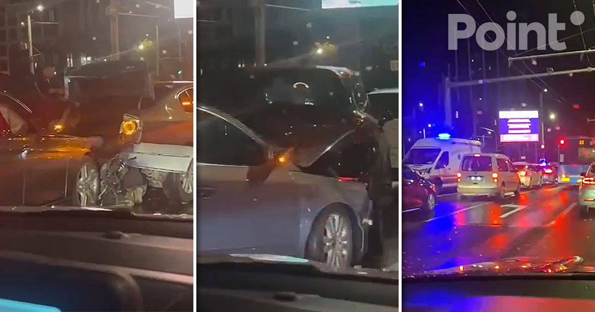 Accident violent în centrul Capitalei: O șoferiță a ajuns la spital.