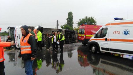 Şoferul autocarului implicat în accidentul de la Brăila, reținut. Foto: publika.md