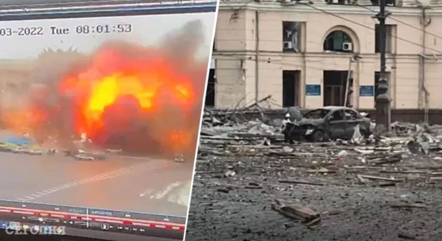 В Харькове ракета разорвалась в самом центре города .