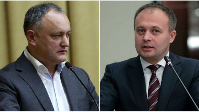 Președintele Parlamentului, Andrian Candu și noul președinte al R. Moldova, Igor Dodon. Foto: basarabia.md