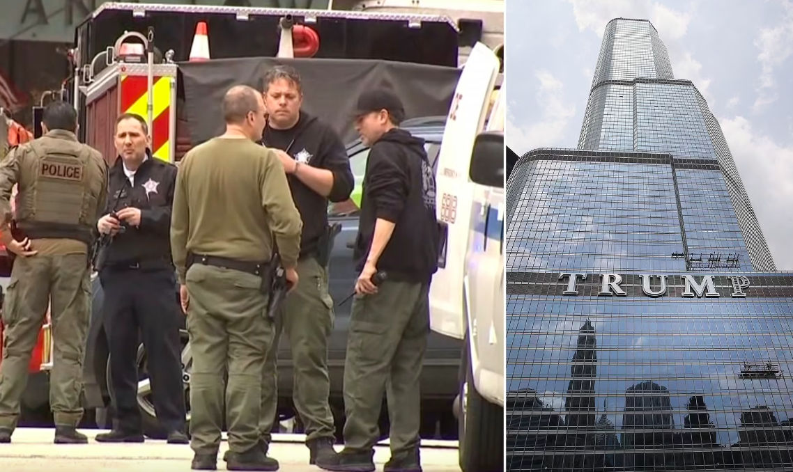 Полиция оцепила отель Трампа в Чикаго.