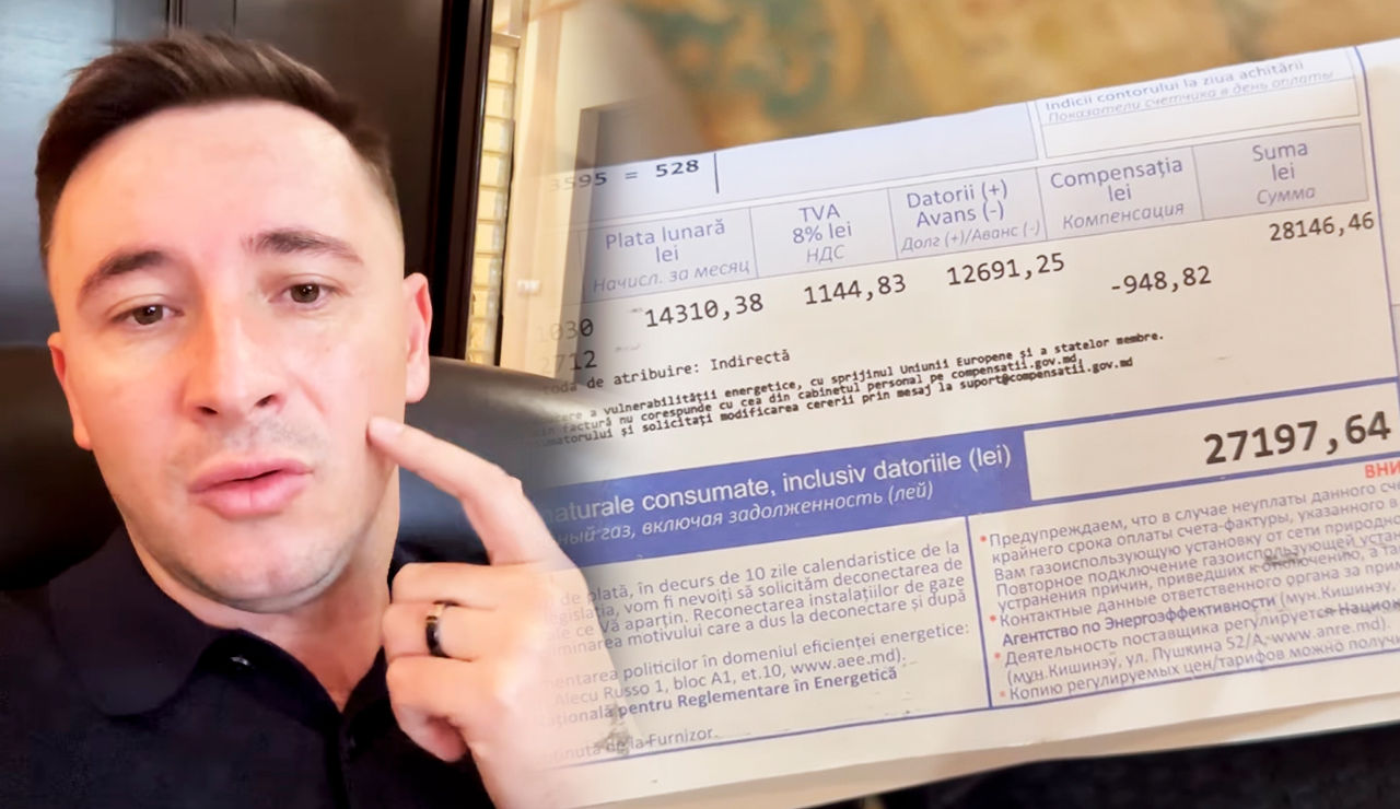 Пока Эмилиан Крецу отдыхал на Бали, ему пришёл счёт за газ на 27 000 леев. Коллаж: Point.md