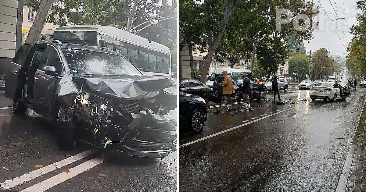 Accident în Capitală din cauza carosabilului umed: Trei mașini s-au tamponat.