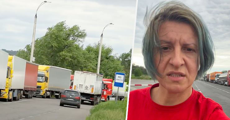 Застрявшая на границе дальнобойщица обратилась к Гаврилице: За 12 часов проехали 1 км.