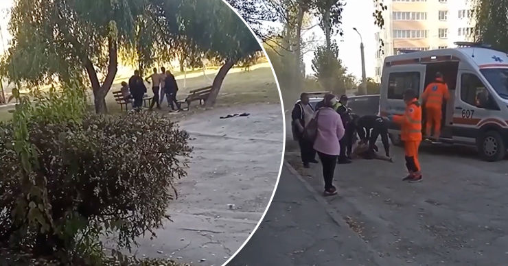 На видео было снято силовое задержание трех неадекватных бельчан, устроивших драку. Коллаж Point.md.