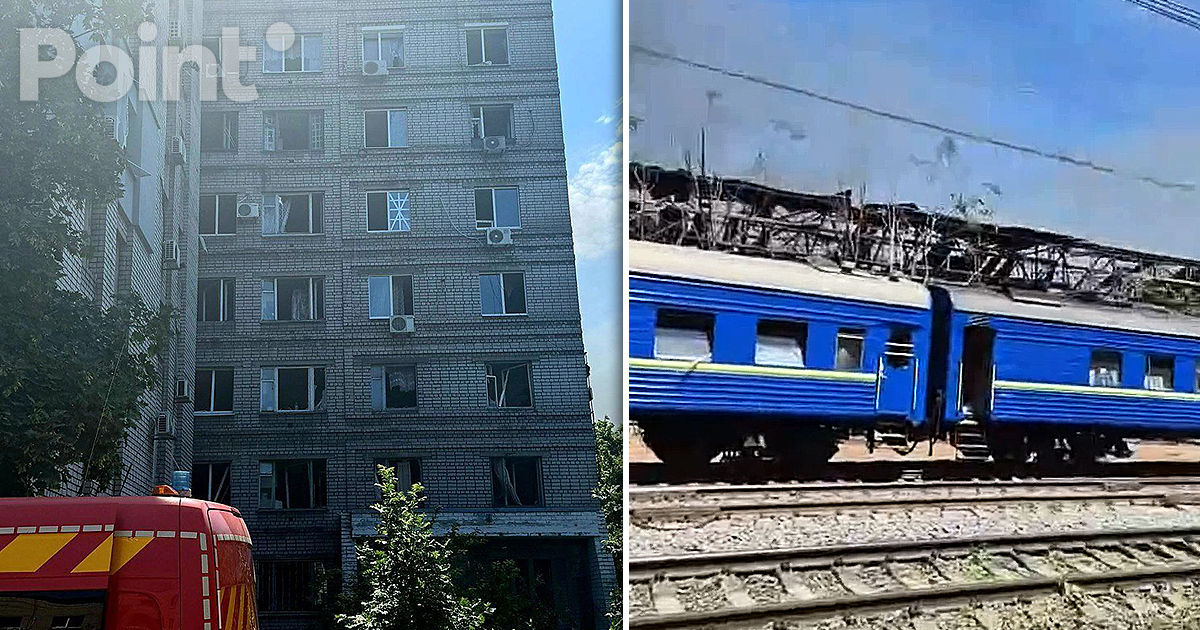 В Днепре в результате обстрела повреждены поезд, школы, больница.
