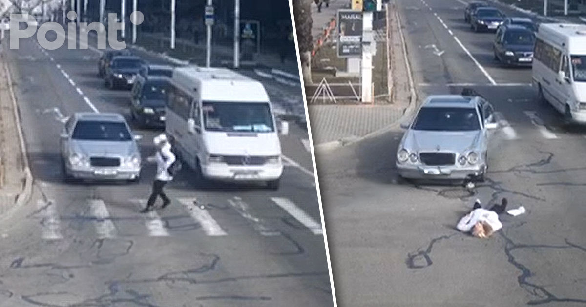 O femeie, lovită pe o trecere la Bender în timp ce traversa strada la verde intermitent.