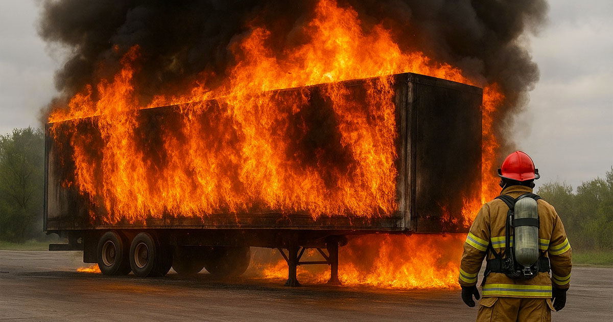 Pompierii au stins un incendiu care a cuprins remorca unui camion la Bălți.